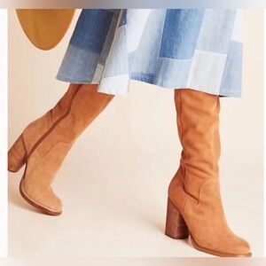 Anthropologie Camel Heeled Boots